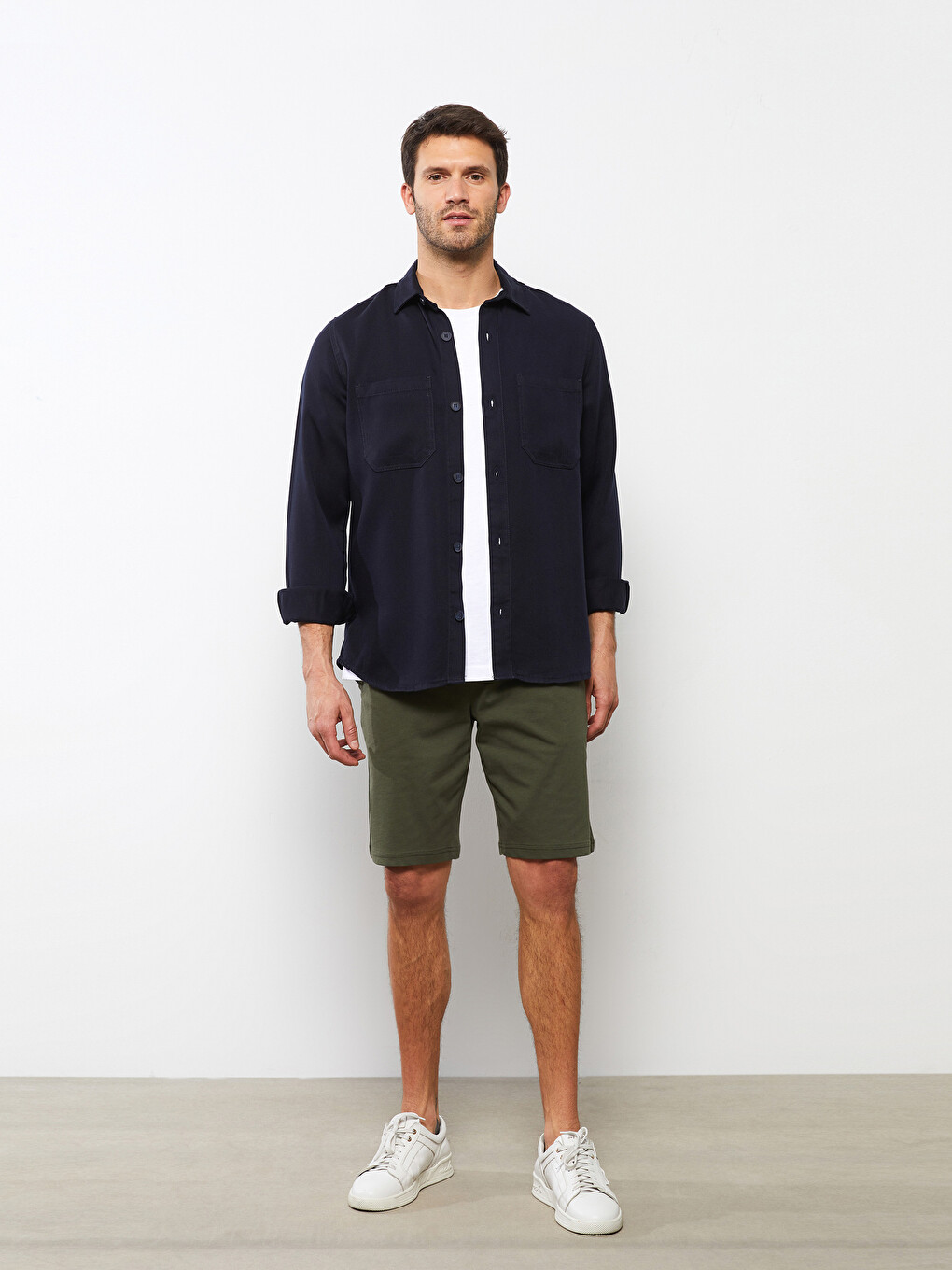 Standard Pattern Knitted Men's Shorts-1