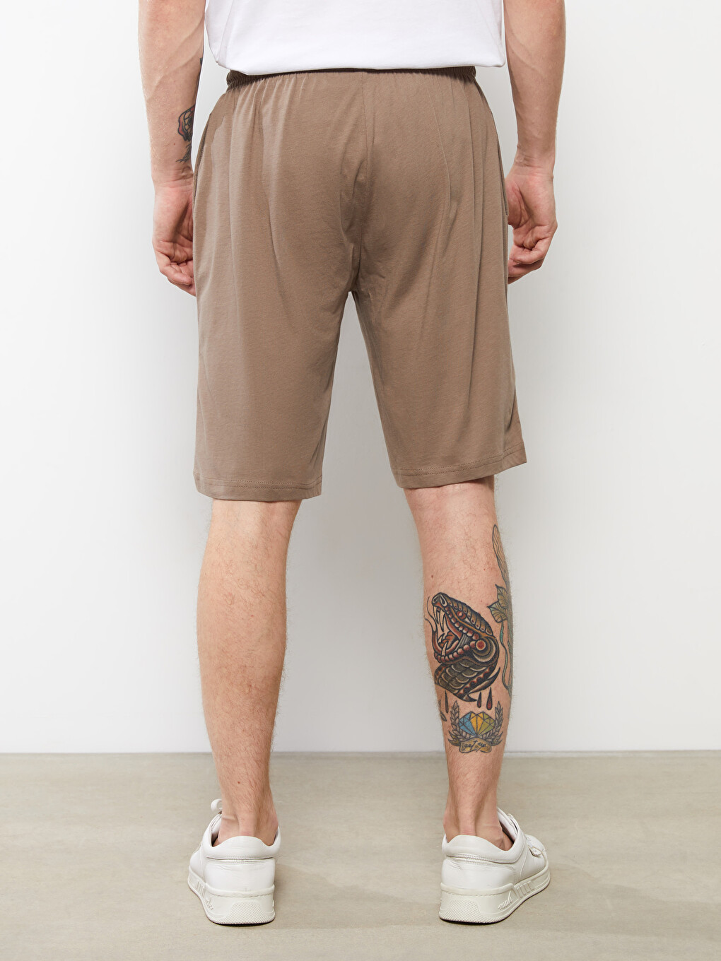 Pantaloni Scurți Tricotati Cu Model Standard Pentru Bărbați-4