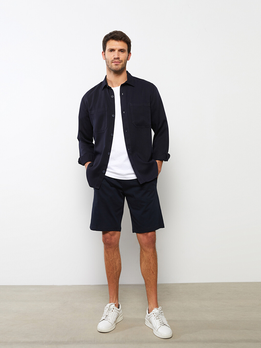 Standard Pattern Knitted Men's Shorts-1