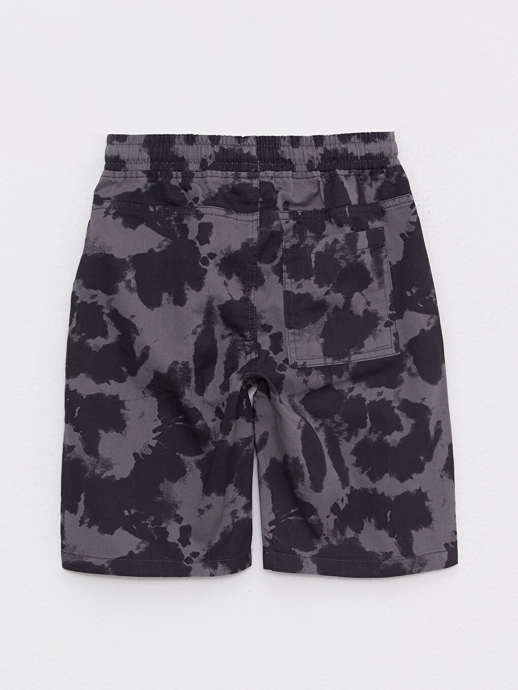 Gri Beli Lastikli Desenli Gabardin Erkek Çocuk Şort-1