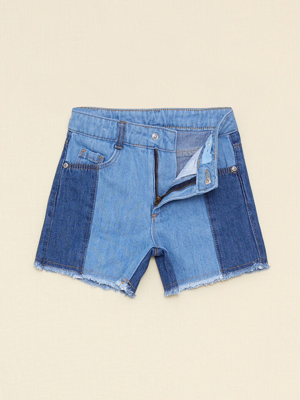 Color Block Girl Jean Shorts -S2CD53Z4-311