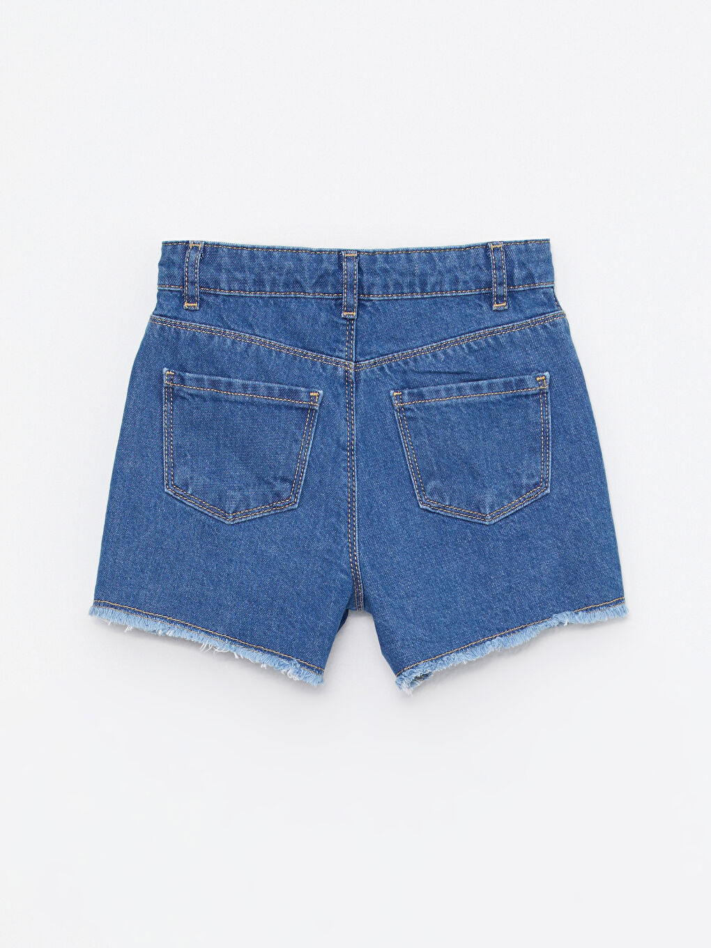 İndigo Baskılı Kız Çocuk Jean Şort-1