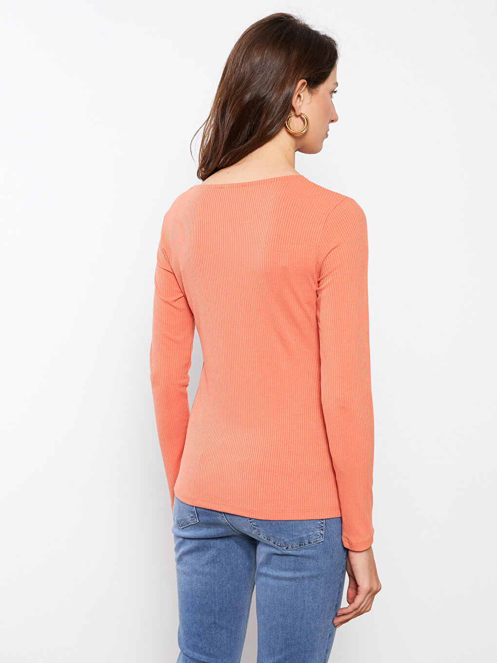 Asymmetric V-Neck Straight Long Sleeve Women's Body-3