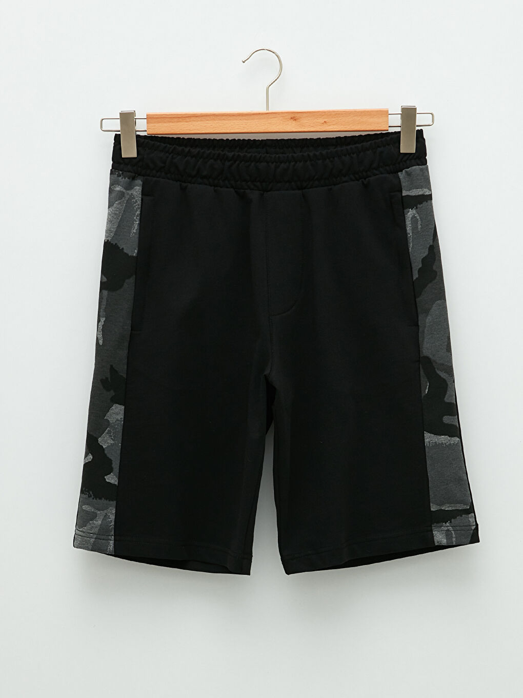 Siyah Standart Kalıp Erkek Spor Şort-5