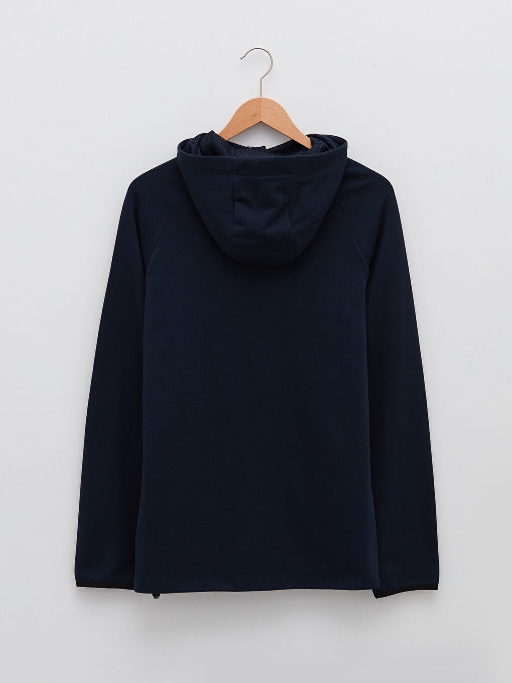 Lacivert Standart Kalıp Kapüşonlu Erkek Spor Hırka-6