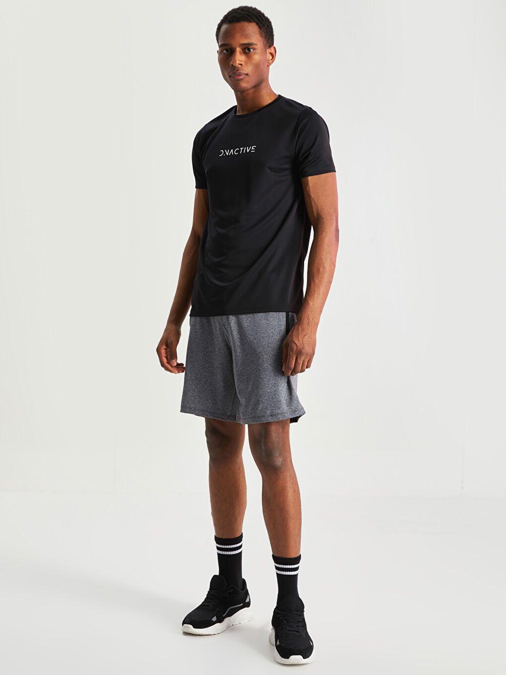 Gri Standart Kalıp Erkek Spor Şort-1