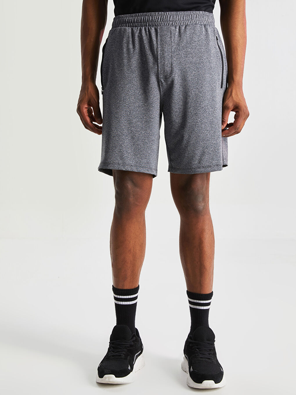 Gri Standart Kalıp Erkek Spor Şort-3
