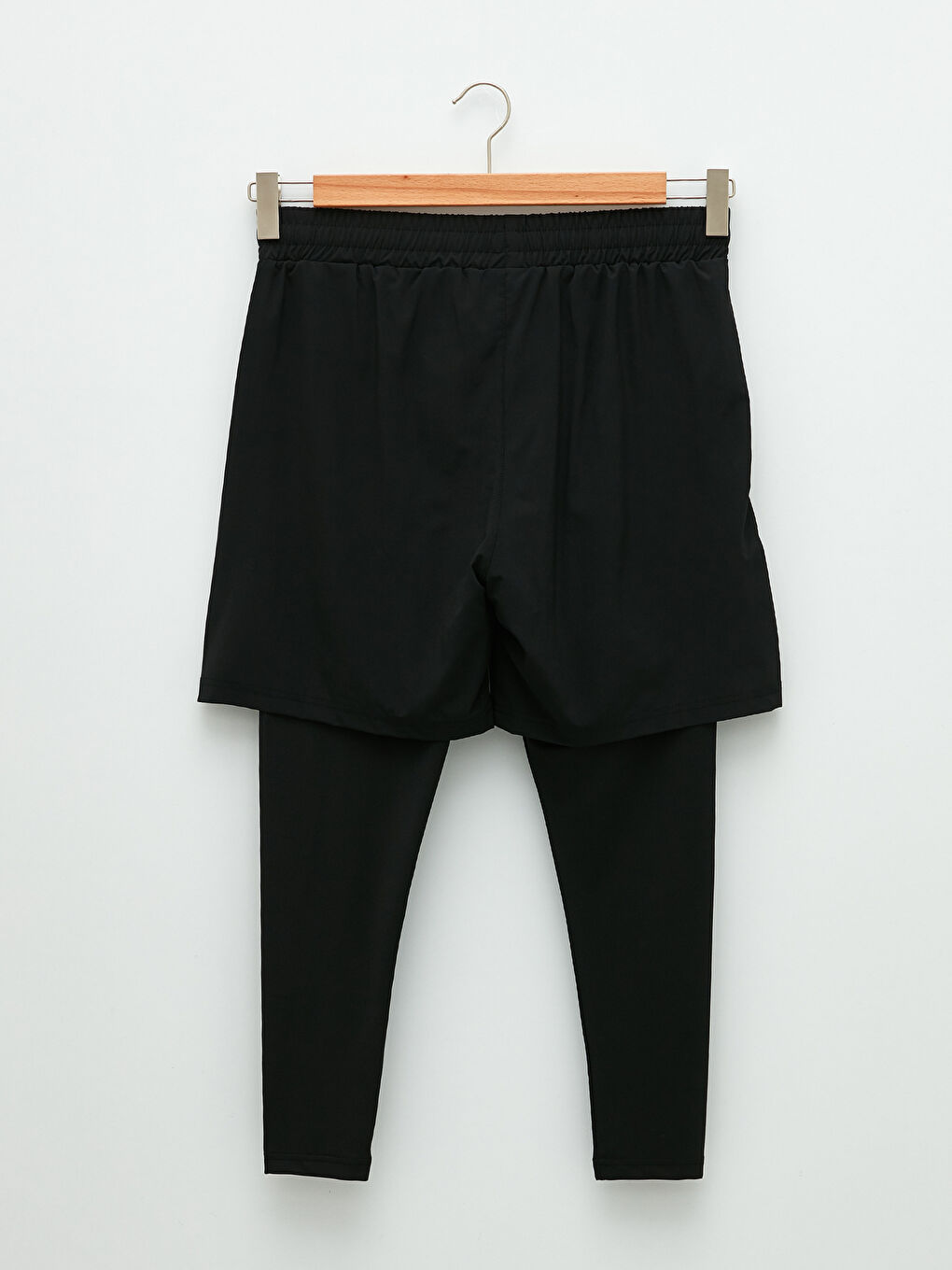 Siyah Slim Fit Erkek Spor Taytlı Şort-6