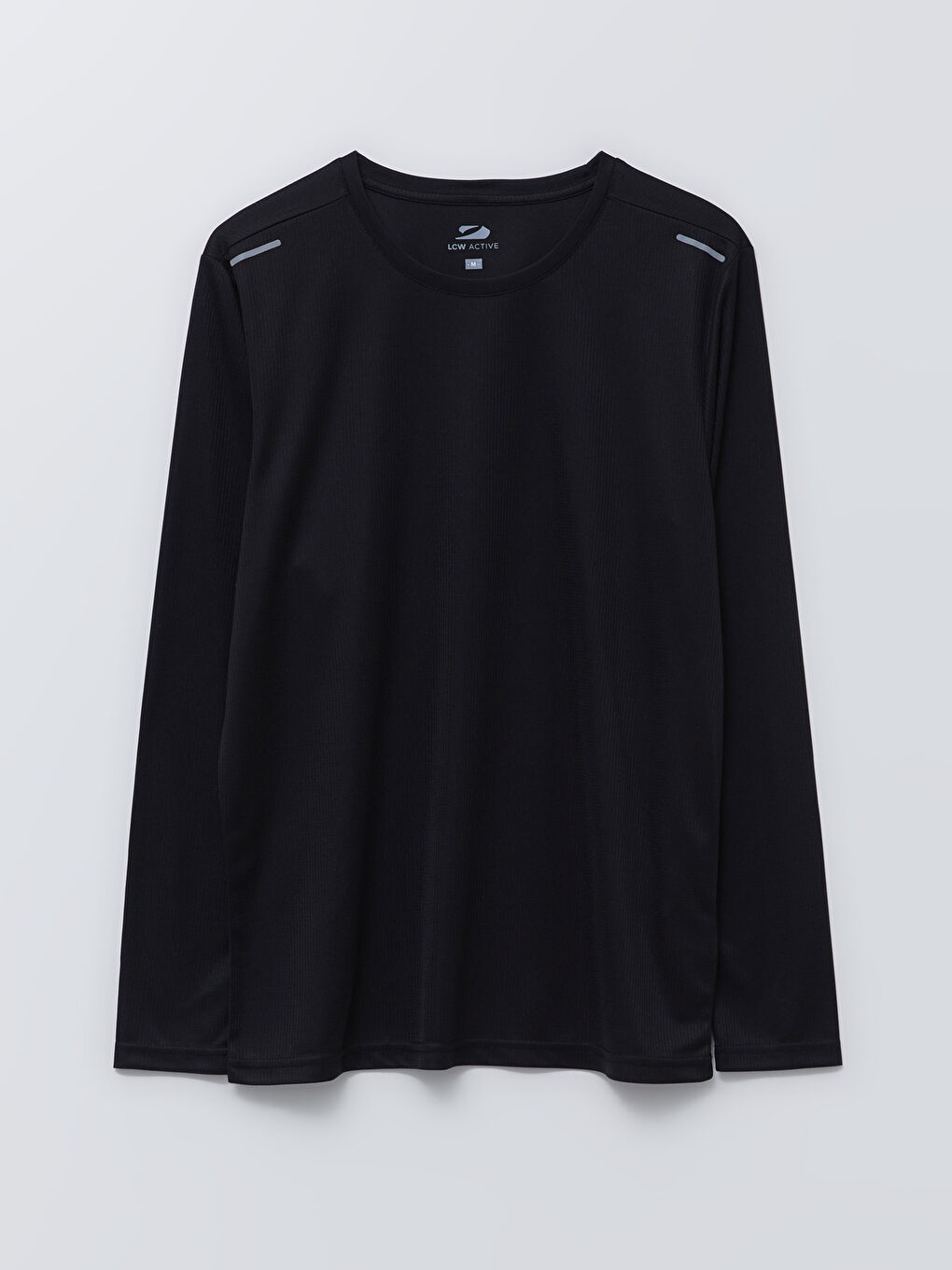 Siyah Bisiklet Yaka Uzun Kollu Erkek Spor Tişört-5