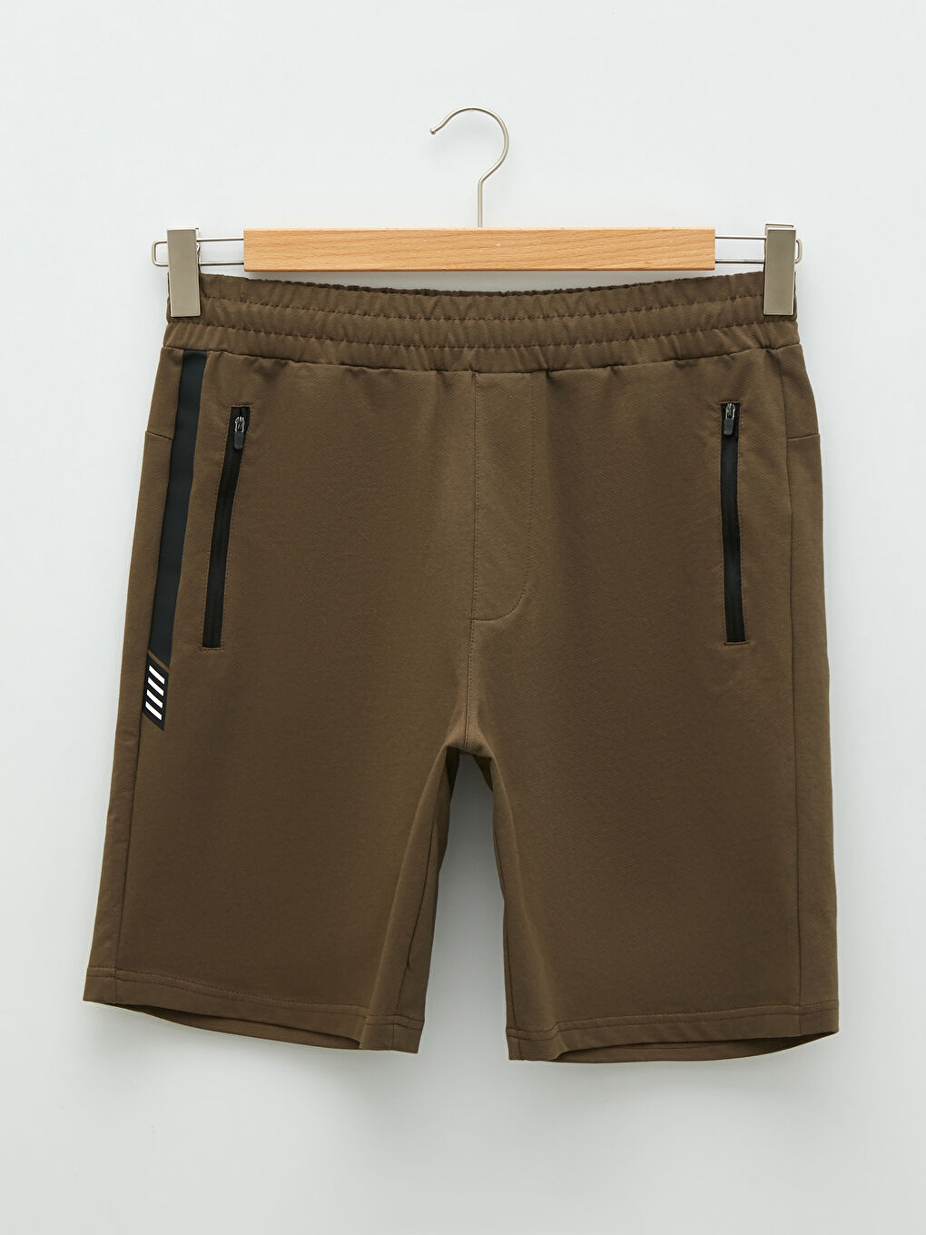 Haki Standart Kalıp Erkek Spor Şort-5