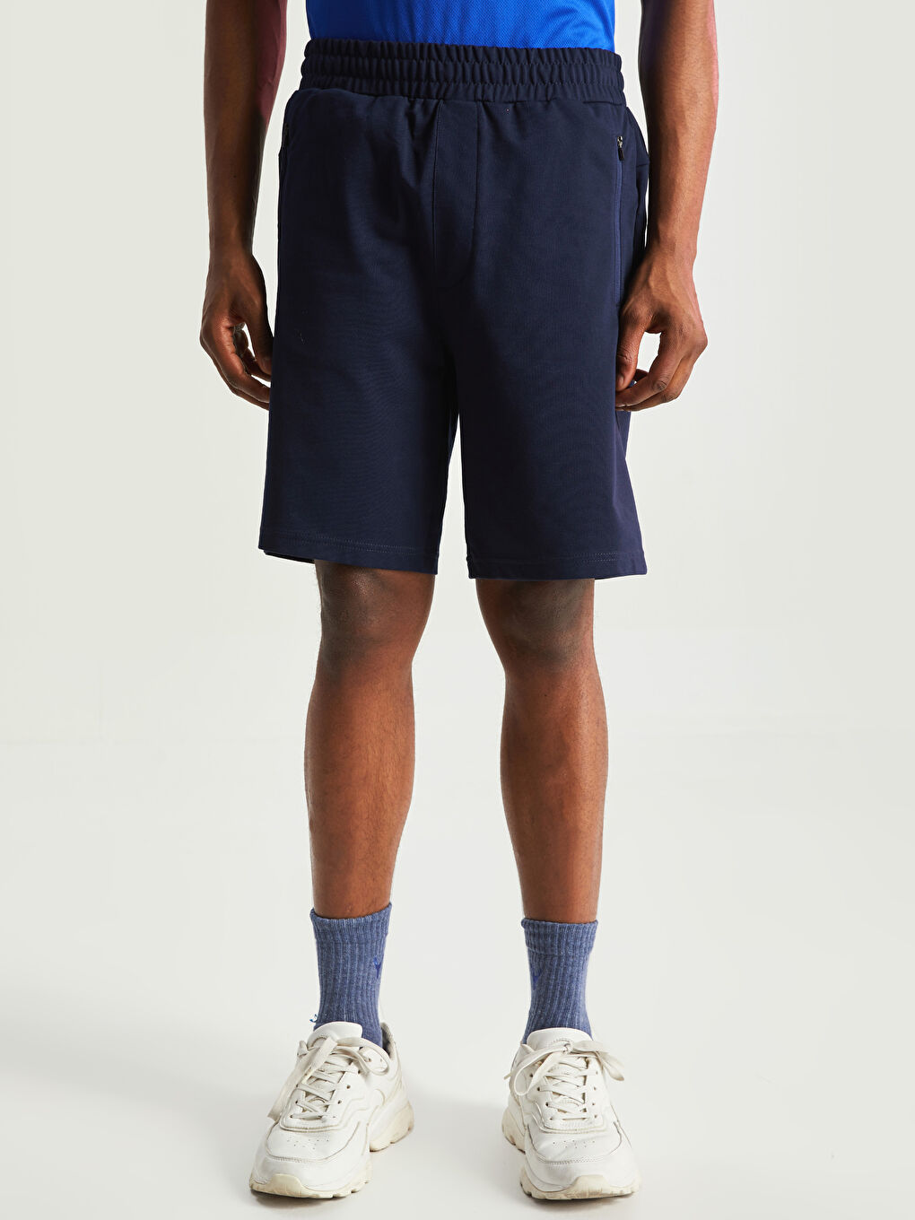 Lacivert Standart Kalıp Erkek Spor Şort-3