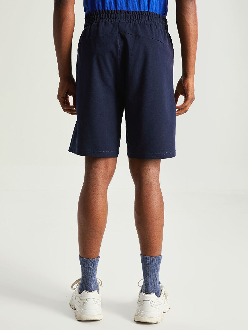 Lacivert Standart Kalıp Erkek Spor Şort-4
