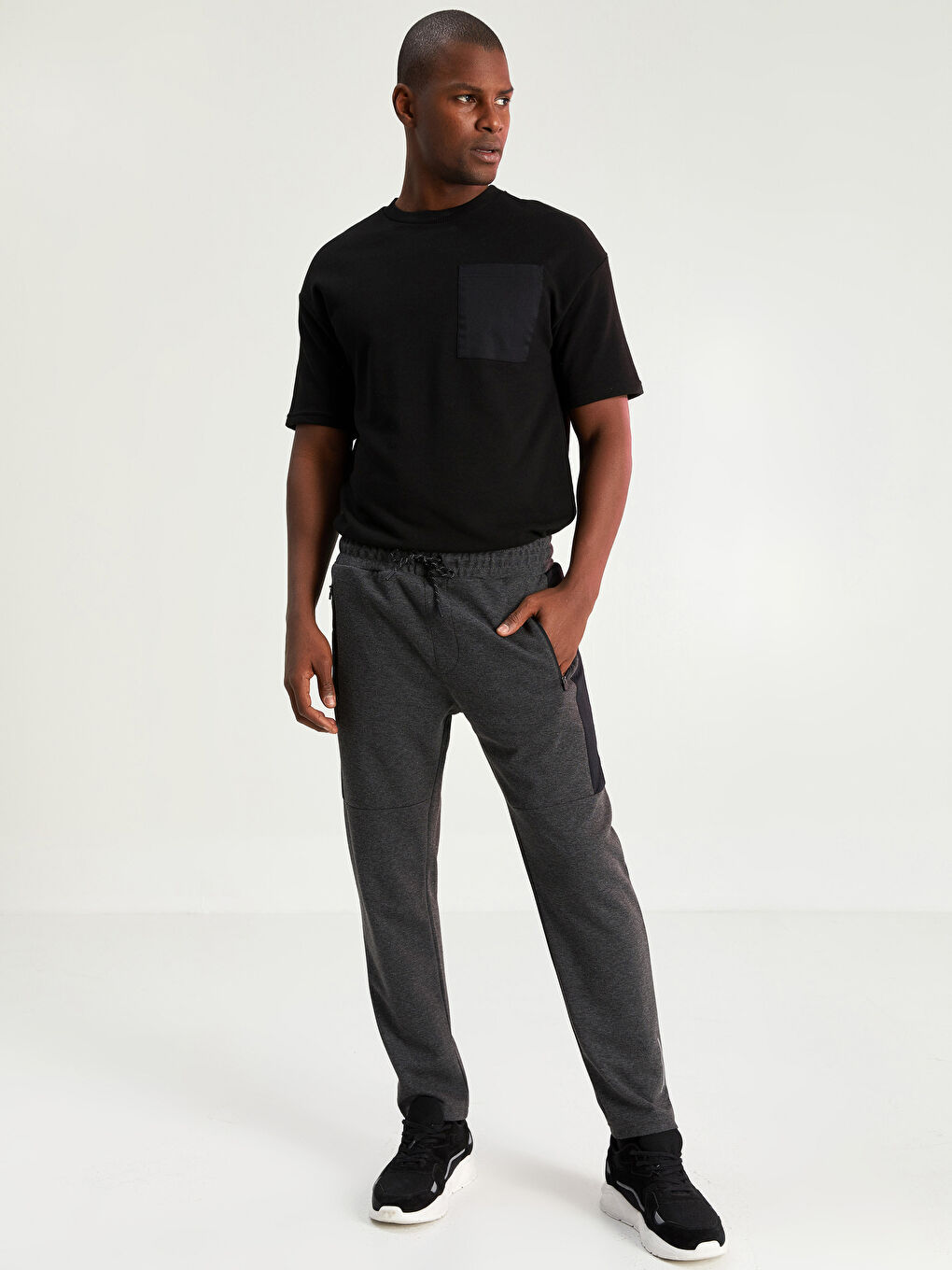 Antrasit Slim Fit Erkek Spor Eşofman Altı-1