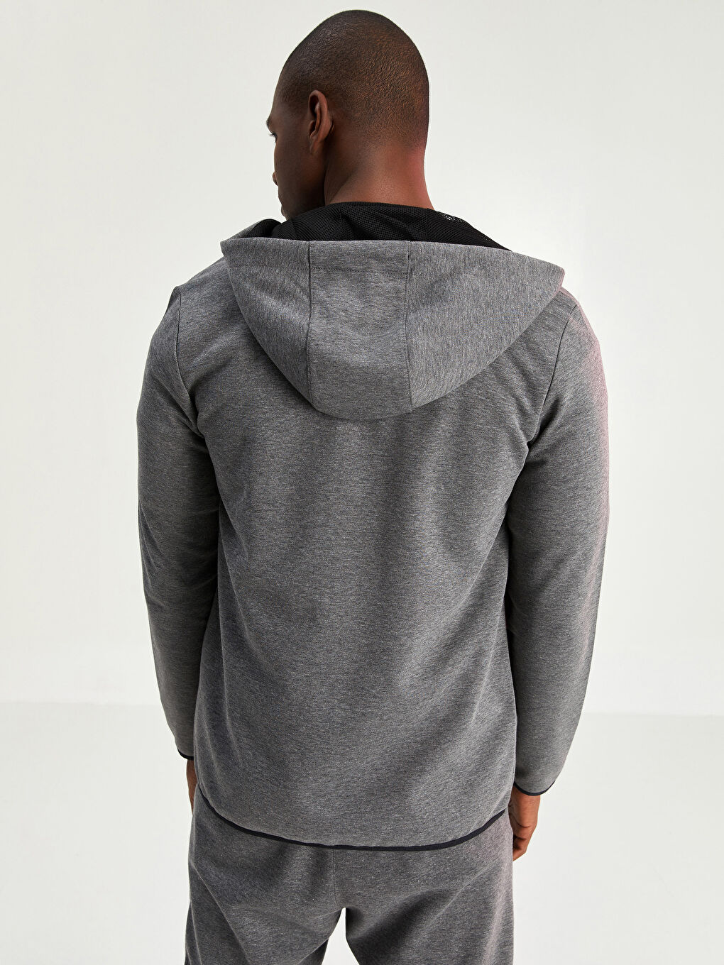 XSIDE ACTIVE Gri Standart Kalıp Kapüşonlu Erkek Spor Hırka - 4