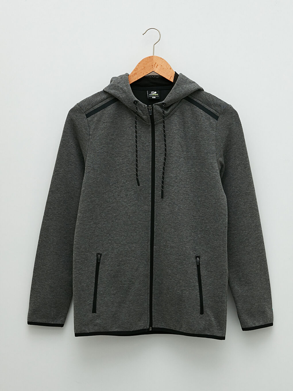 XSIDE ACTIVE Gri Standart Kalıp Kapüşonlu Erkek Spor Hırka - 5
