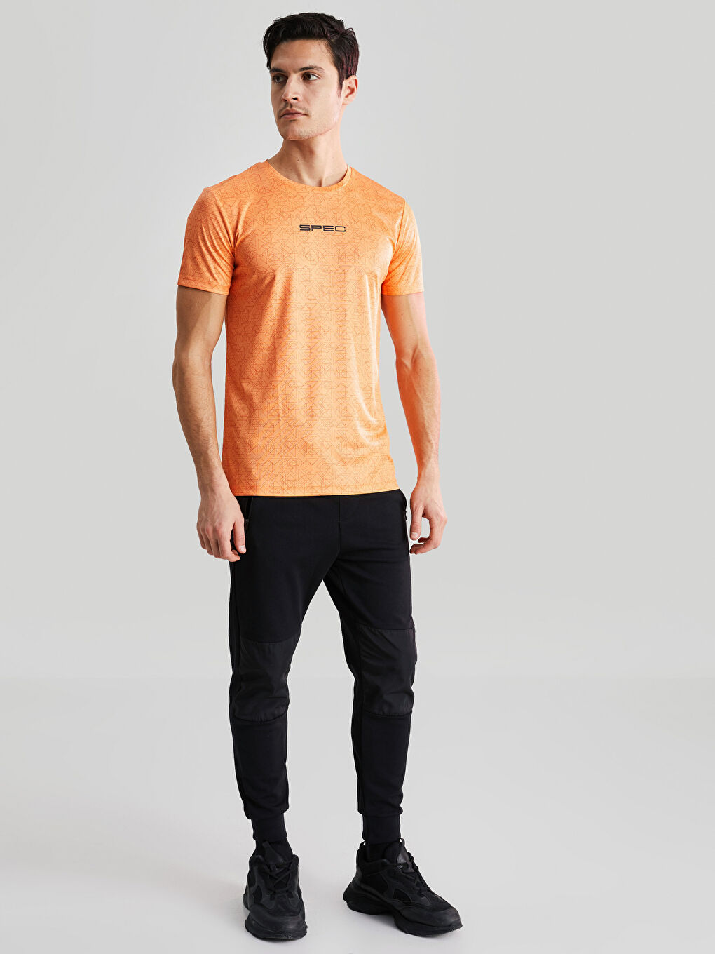 XSIDE ACTIVE Mercan Bisiklet Yaka Kısa Kollu Baskılı Aktif Spor Erkek Tişört - 3