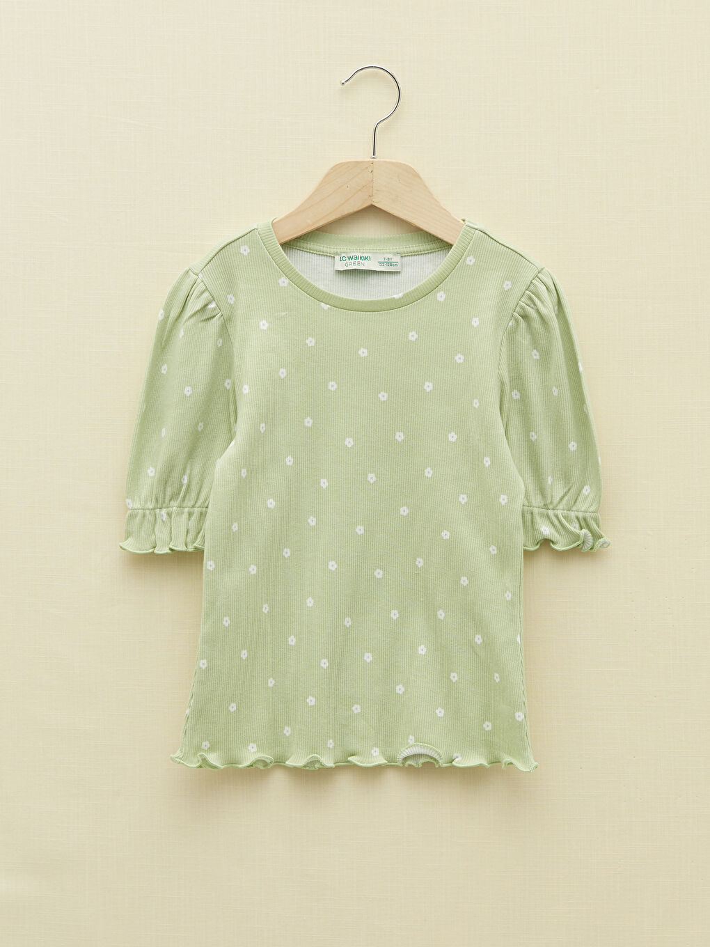 Crew Neck Printed Short Sleeve Girls' T-Shirt