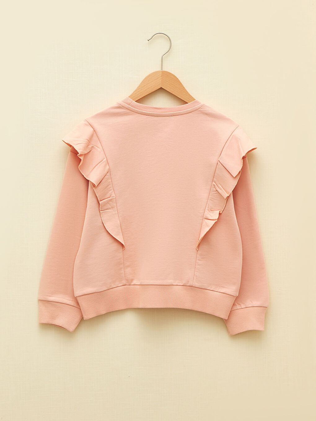 سويت شيرت كم طويل مطبوع بياقة دائرية للبنات-1