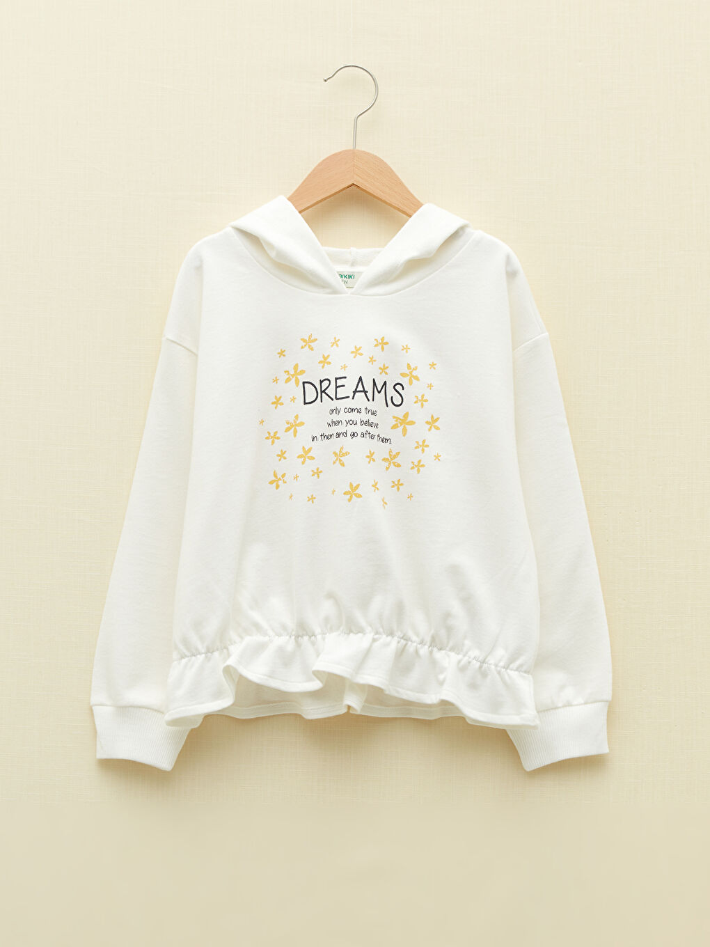 Hooded Printed Long Sleeve Girls' Sweatshirt