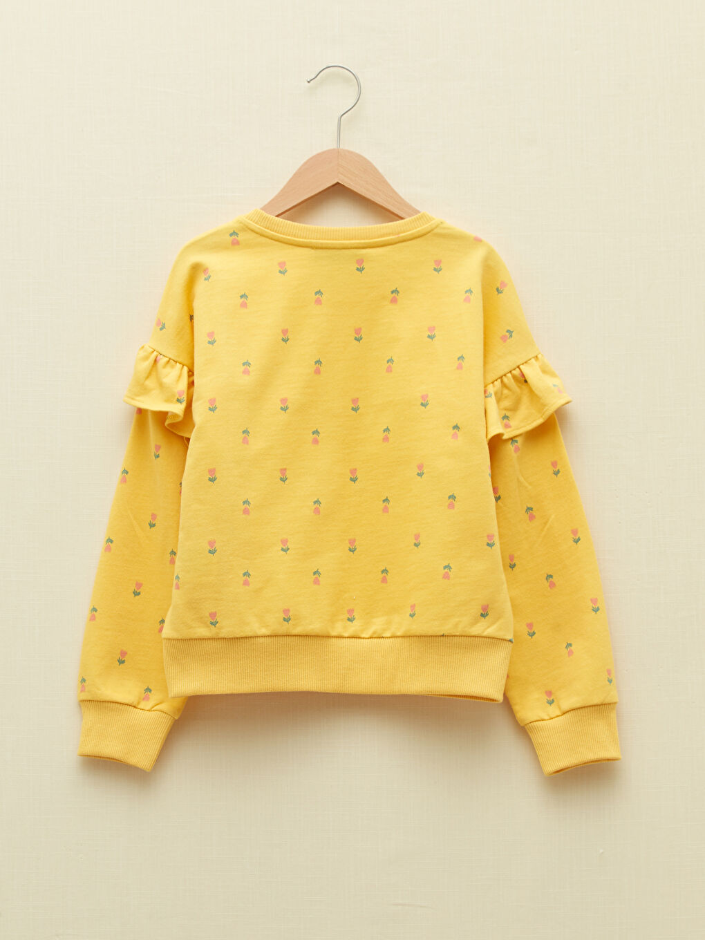 Crew Neck Printed Long Sleeve Girls' Sweatshirt-1