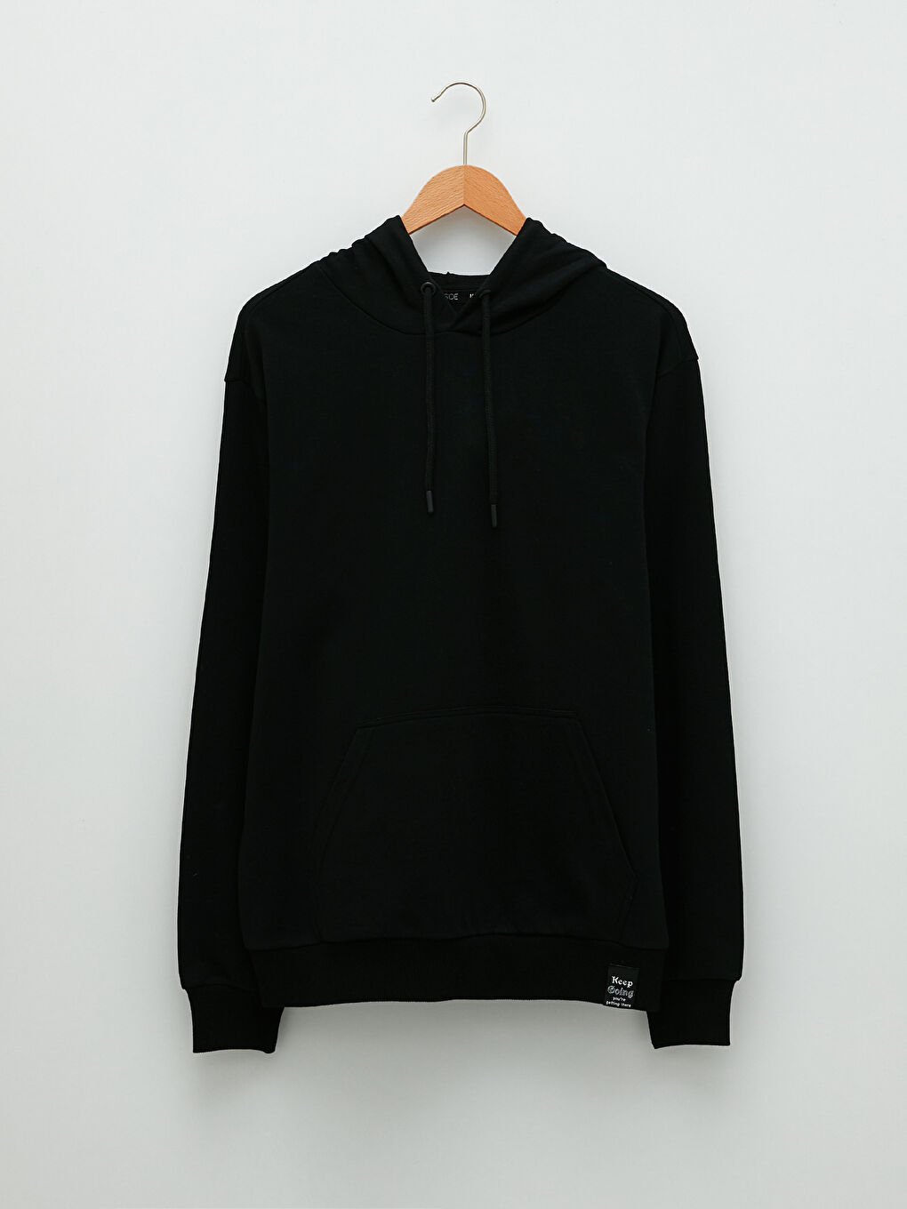 Siyah Uzun Kollu Erkek Hoodie-5