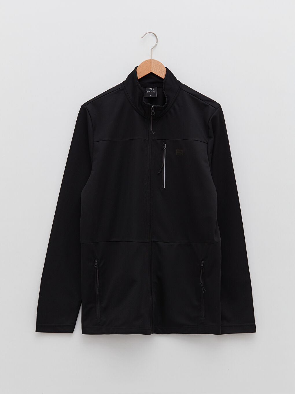 سويت شيرت بسحاب كم طويل بياقة قمع للرجال-5