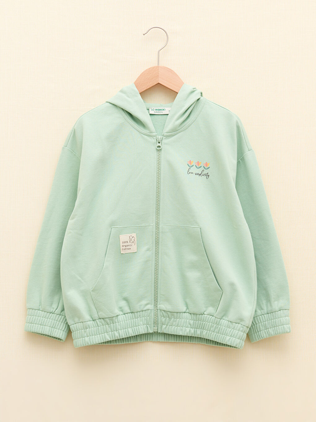 LCW Kids Hooded Printed Long Sleeve Girls' Zippered Sweatshirt -S2CE58Z4-FGX