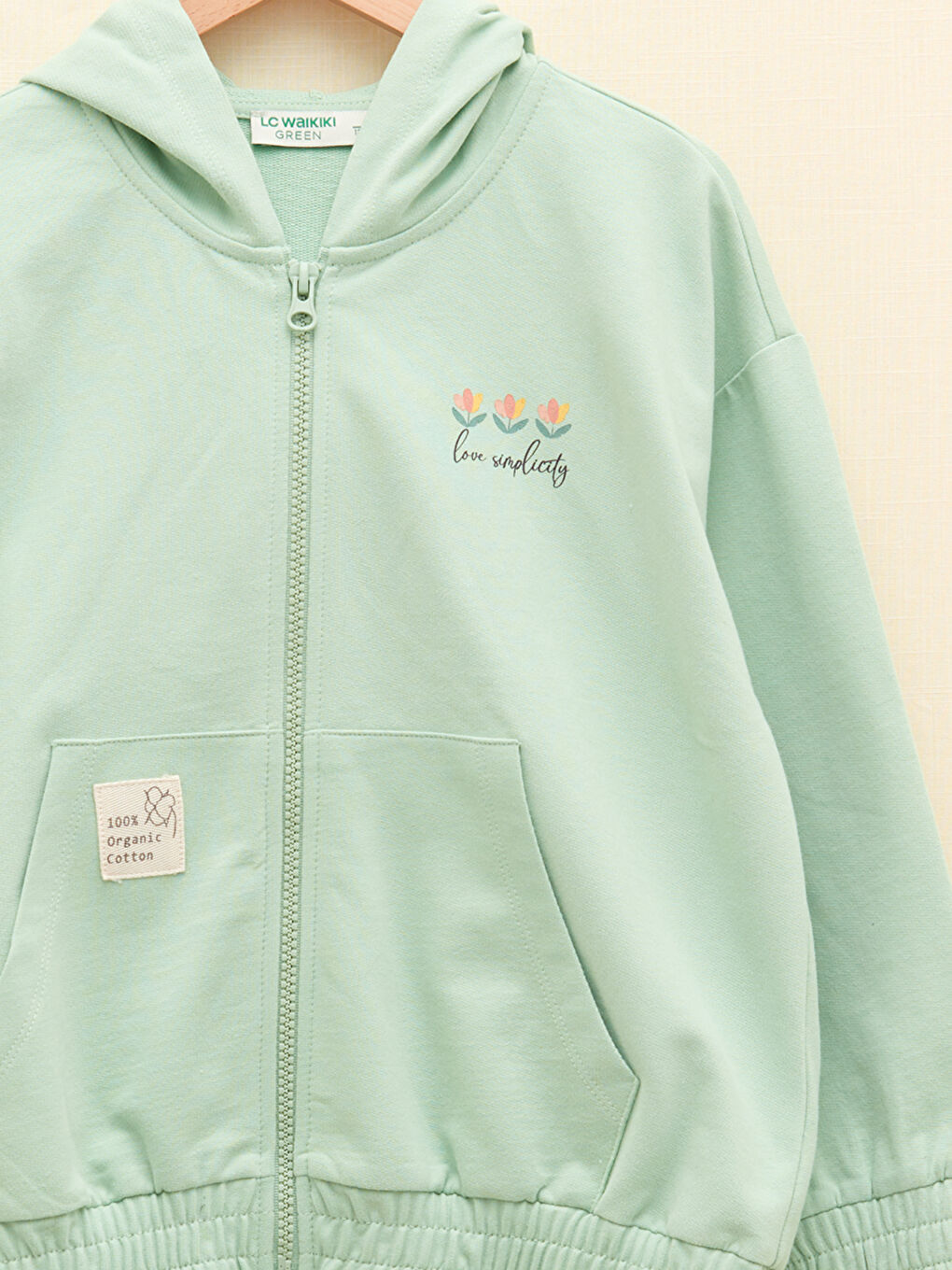 LCW Kids Hooded Printed Long Sleeve Girls' Zippered Sweatshirt -S2CE58Z4-FGX