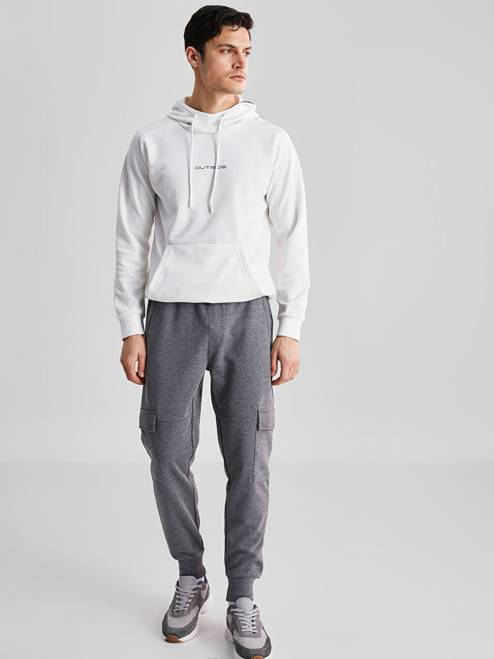 Gri Slim Fit Erkek Jogger Eşofman Altı-1