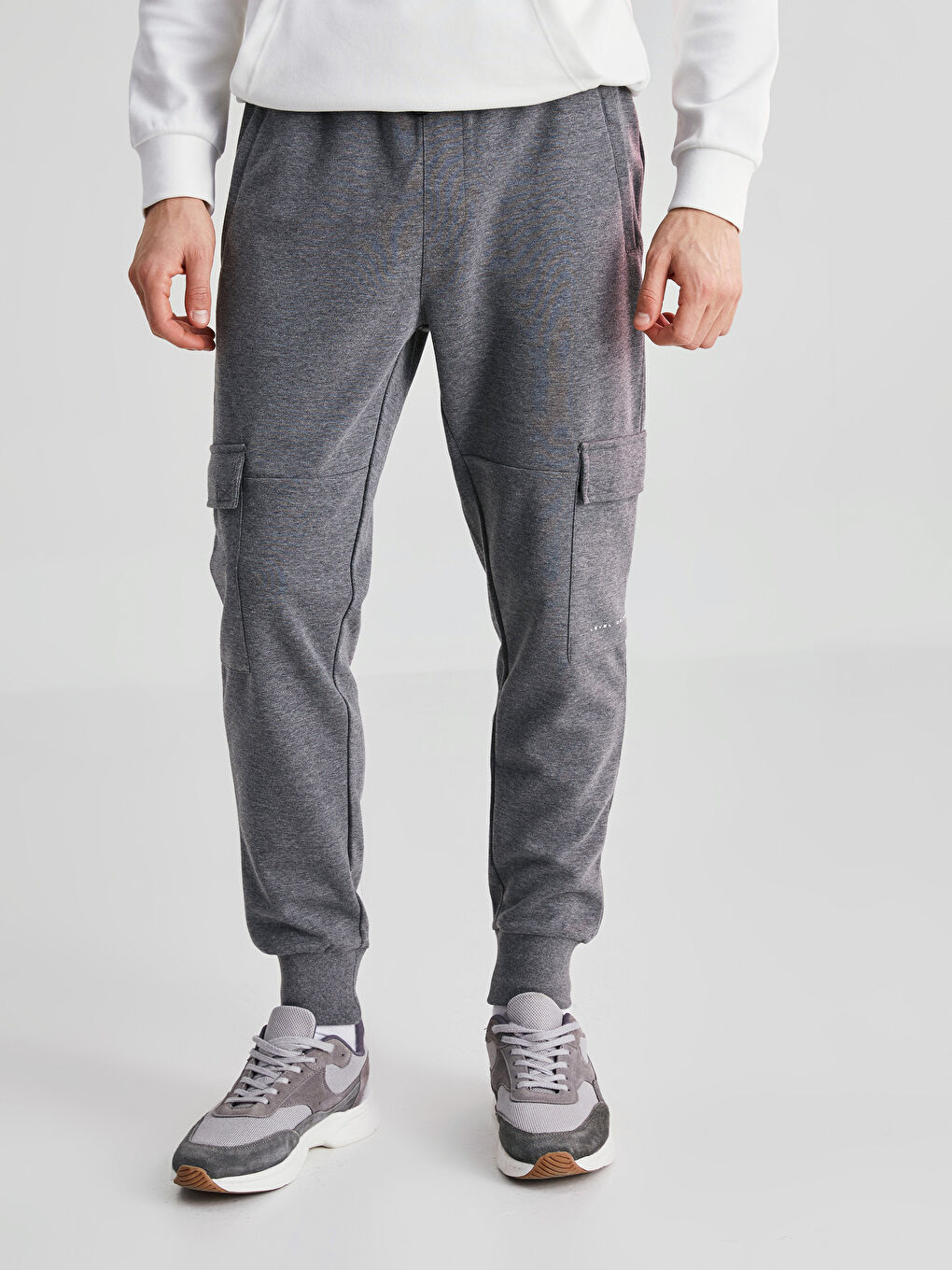 Gri Slim Fit Erkek Jogger Eşofman Altı-3