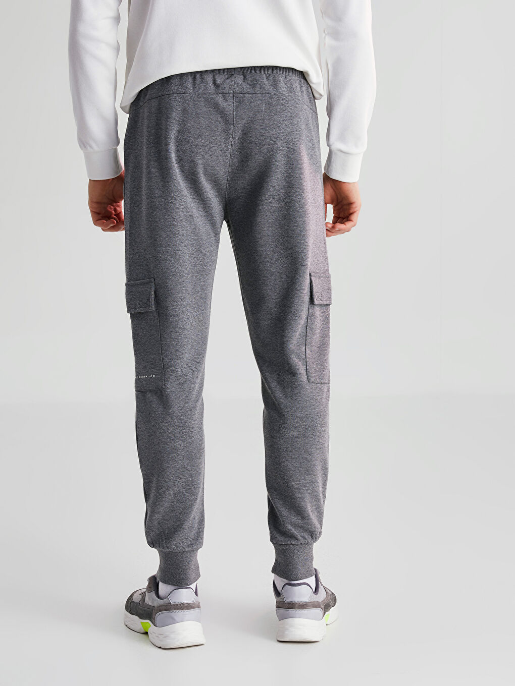 Gri Slim Fit Erkek Jogger Eşofman Altı-4