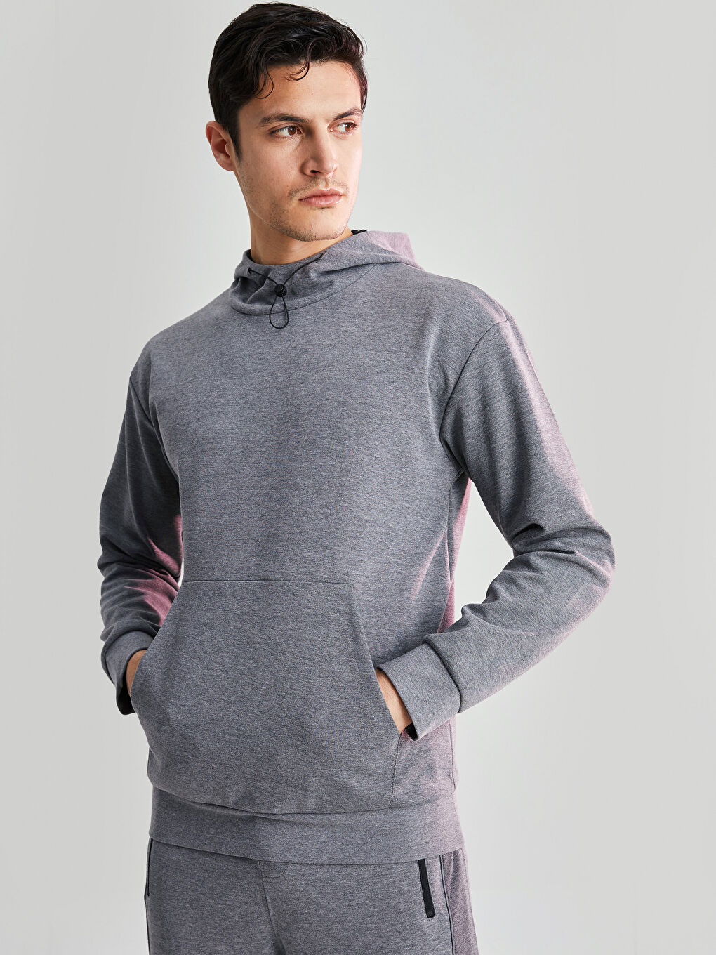 هودي رياضي كم طويل بكابوش للرجال-1