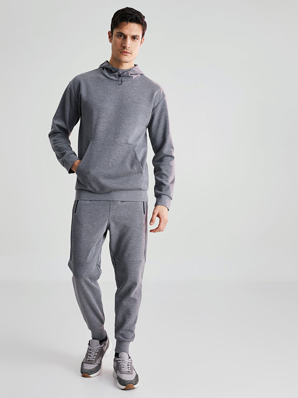 هودي رياضي كم طويل بكابوش للرجال-2