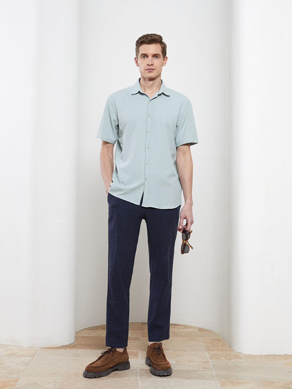 Relaxed Fit Short Sleeve Men's Shirt