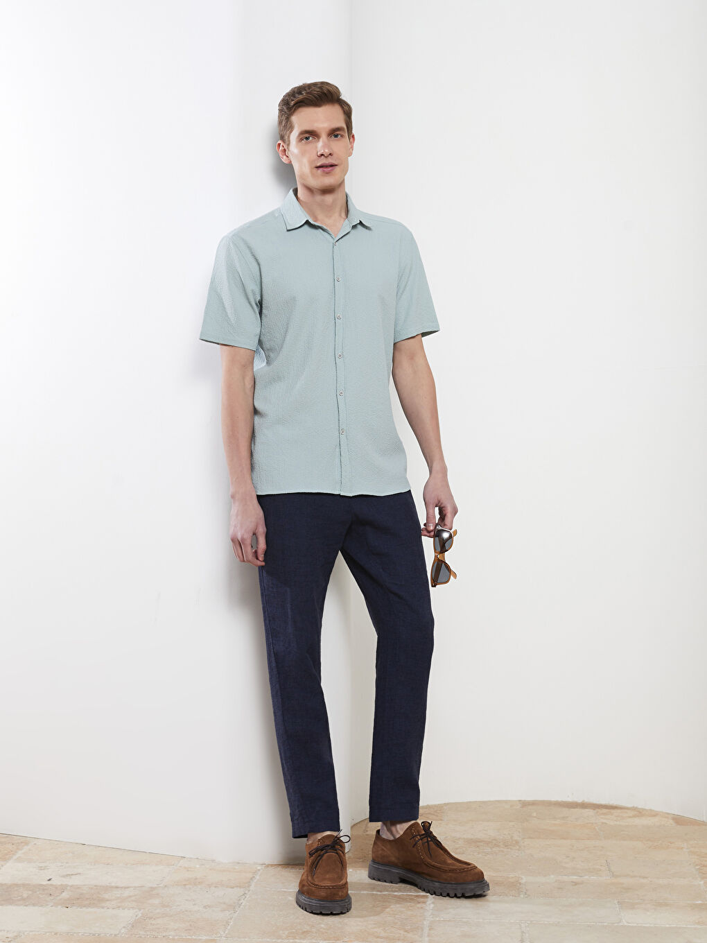 Relaxed Fit Short Sleeve Men's Shirt-1