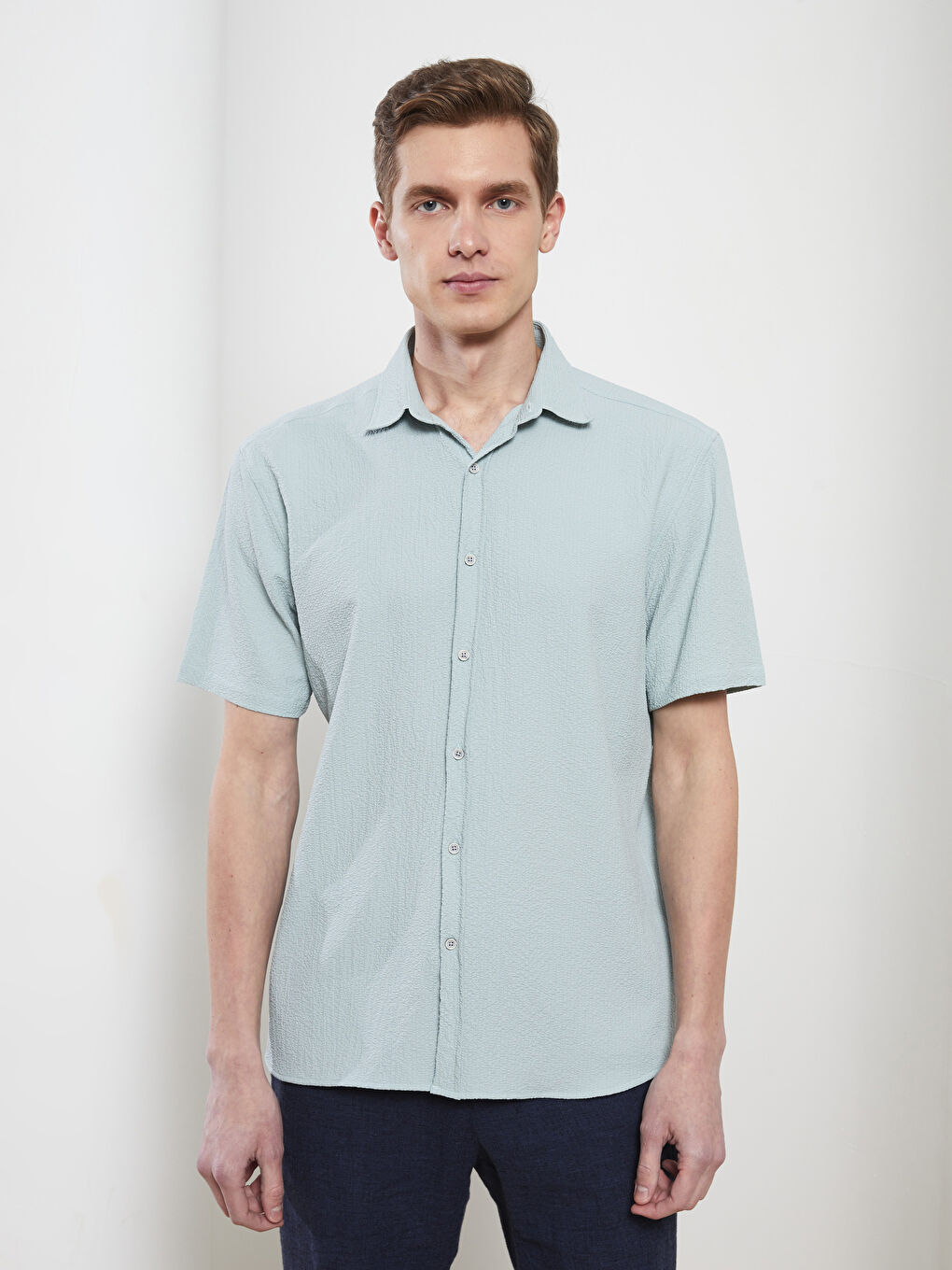 Relaxed Fit Short Sleeve Men's Shirt-2