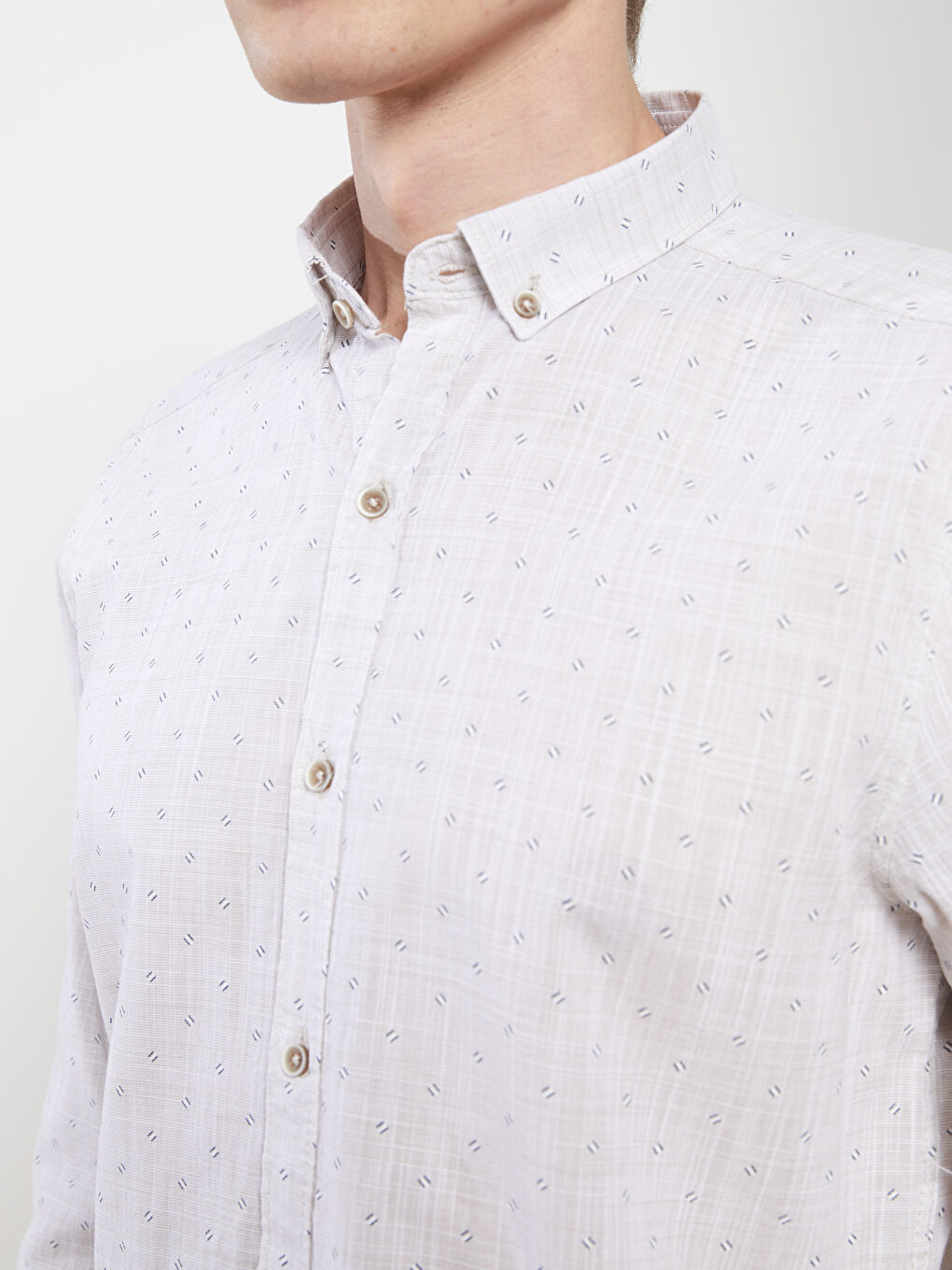 Regular Fit Long Sleeve Patterned Men's Shirt-3