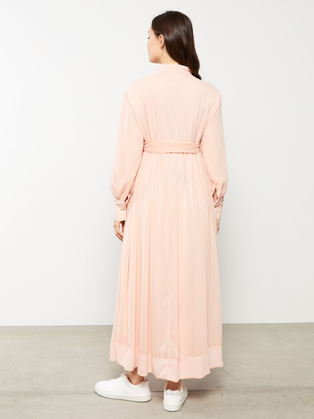 Crew Neck Tie Detailed Long Sleeve Maternity Dress -S2CF40Z8-FXW
