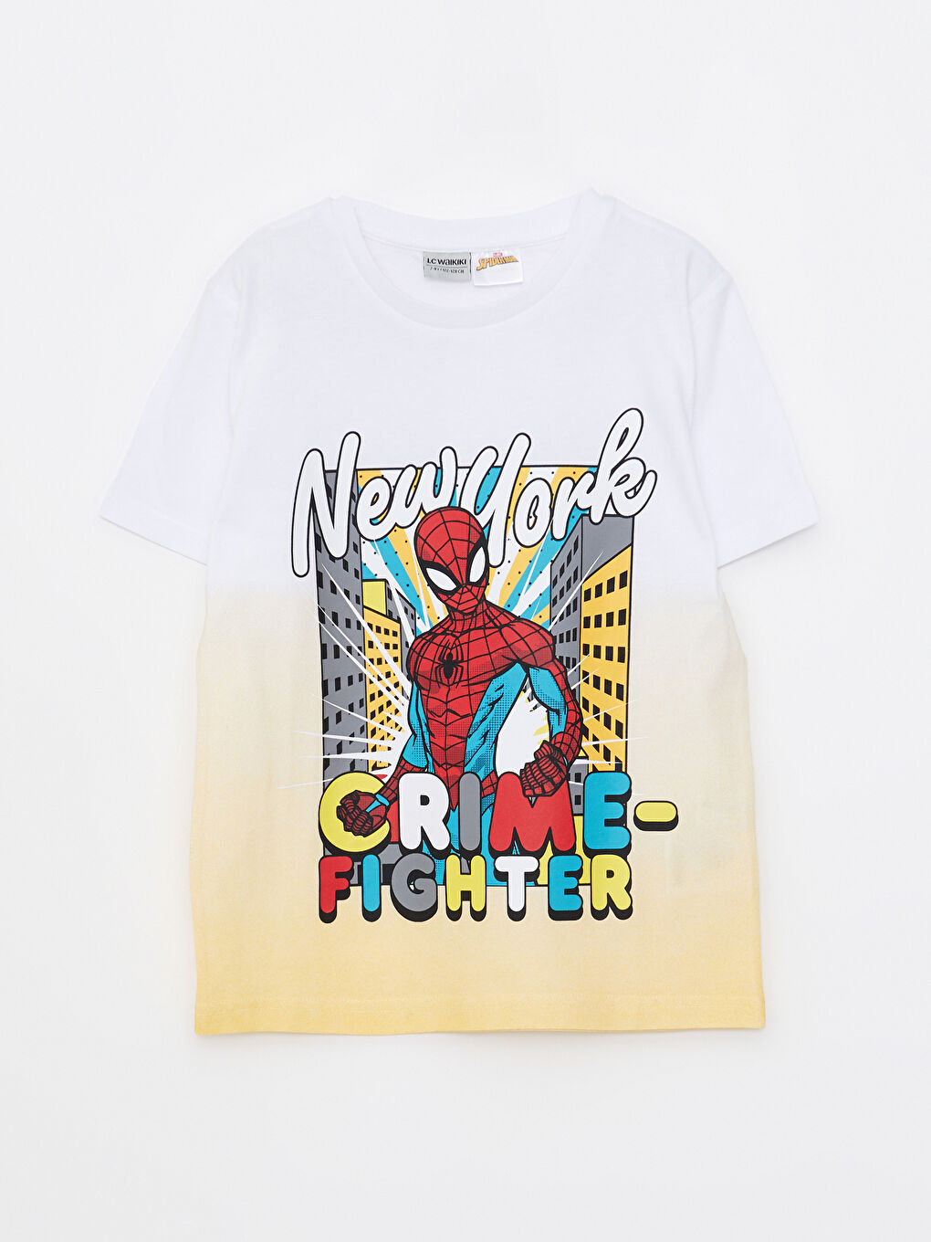 Crew Neck Spiderman Printed Short Sleeve Cotton Boy T-shirt