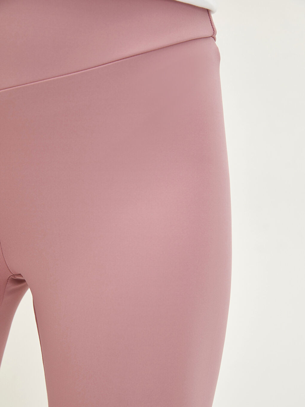 Pembe Kadın Beli Lastikli Düz İçlik Tayt-3