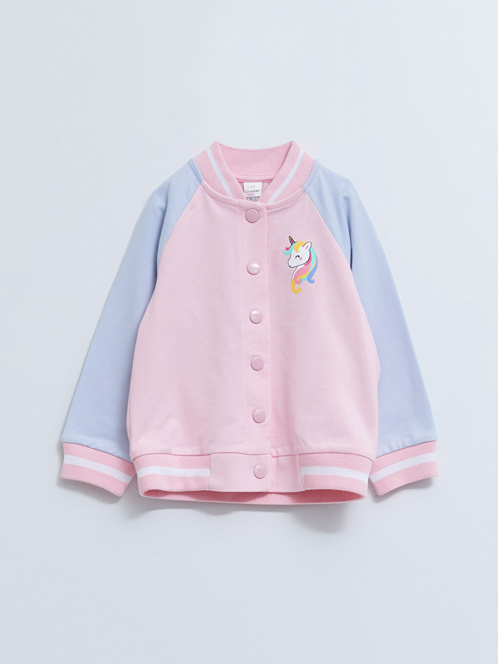 Crew Neck Long Sleeve Printed Baby Girl Sport Cardigan