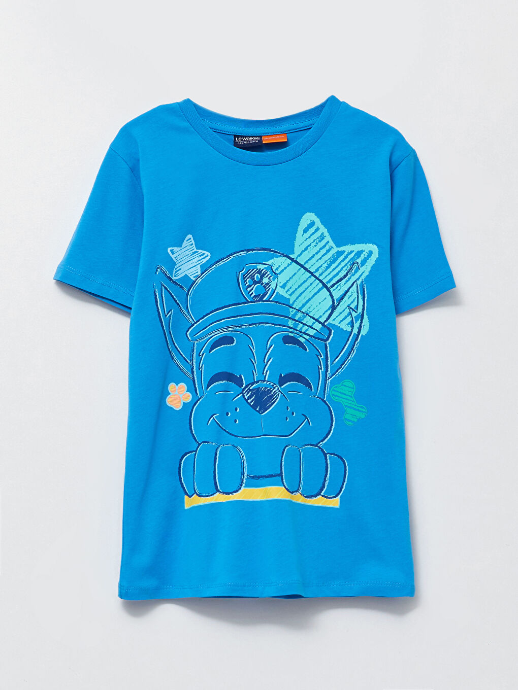 Crew Neck Paw Patrol Printed Short Sleeve Cotton Boy T-Shirt