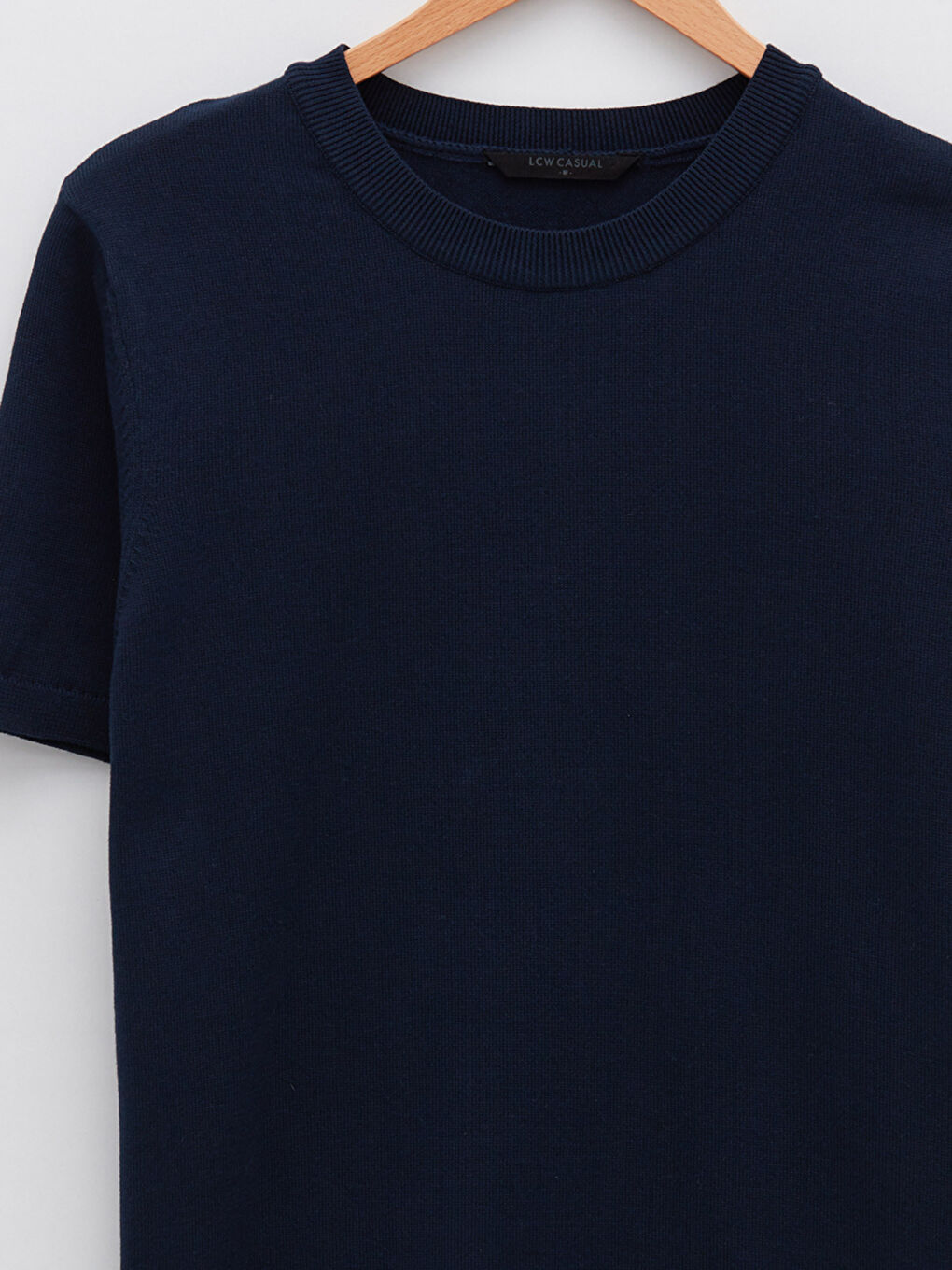 Lacivert Bisiklet Yaka Kısa Kollu Erkek Triko Kazak-7