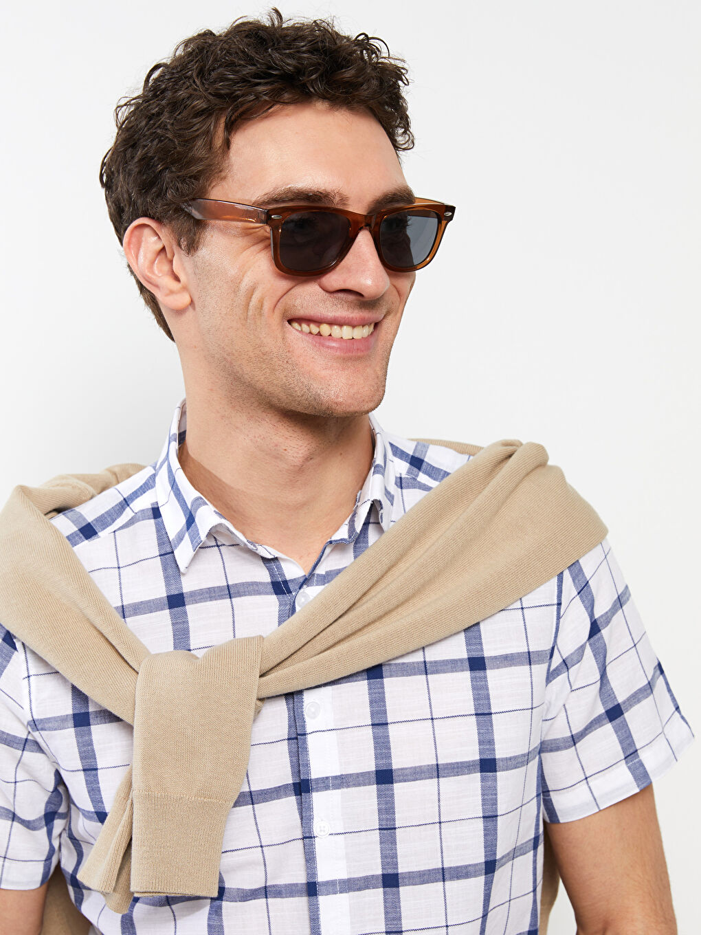 Slim Fit Short Sleeve Plaid Men's Shirt -S2CF77Z8-LPT