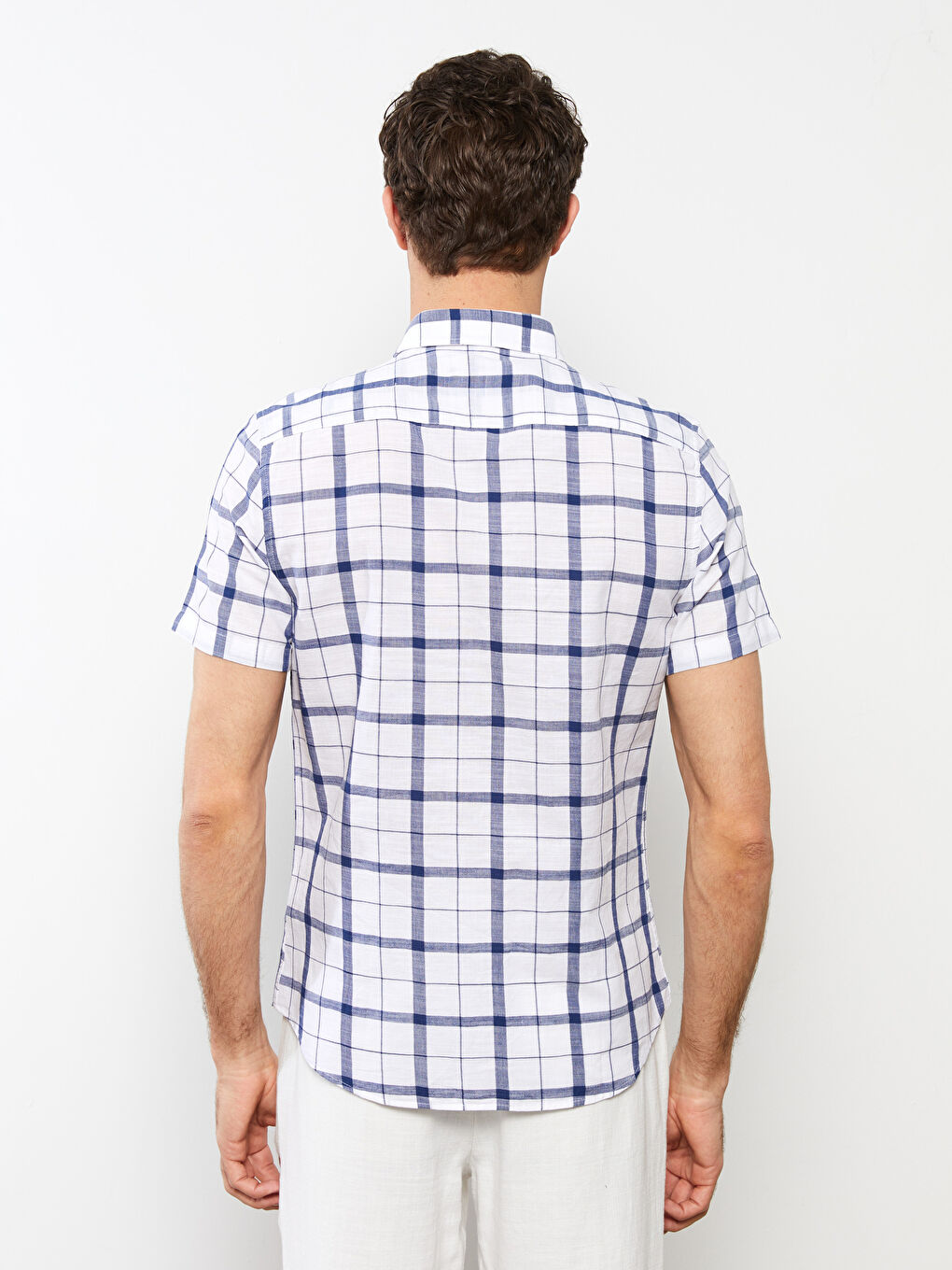 Slim Fit Short Sleeve Plaid Men's Shirt -S2CF77Z8-LPT