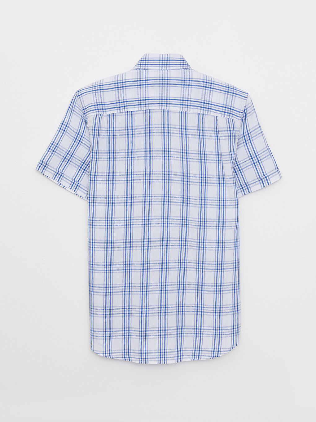 Regular Fit Short Sleeve Plaid Men's Shirt -S2CF78Z8-LMR