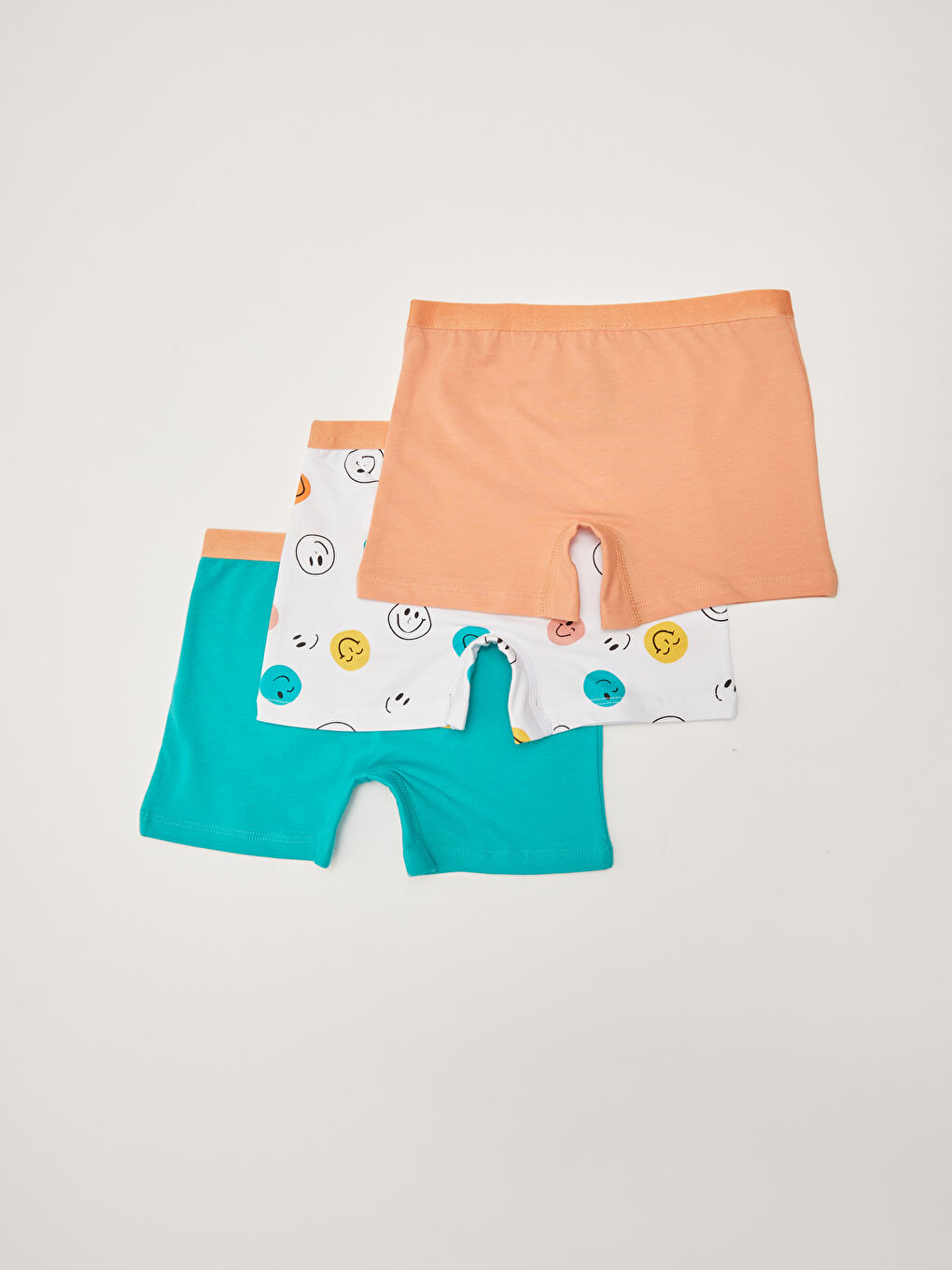 Beyaz Baskılı Pamuklu Kız Çocuk Boxer 3'lü-1