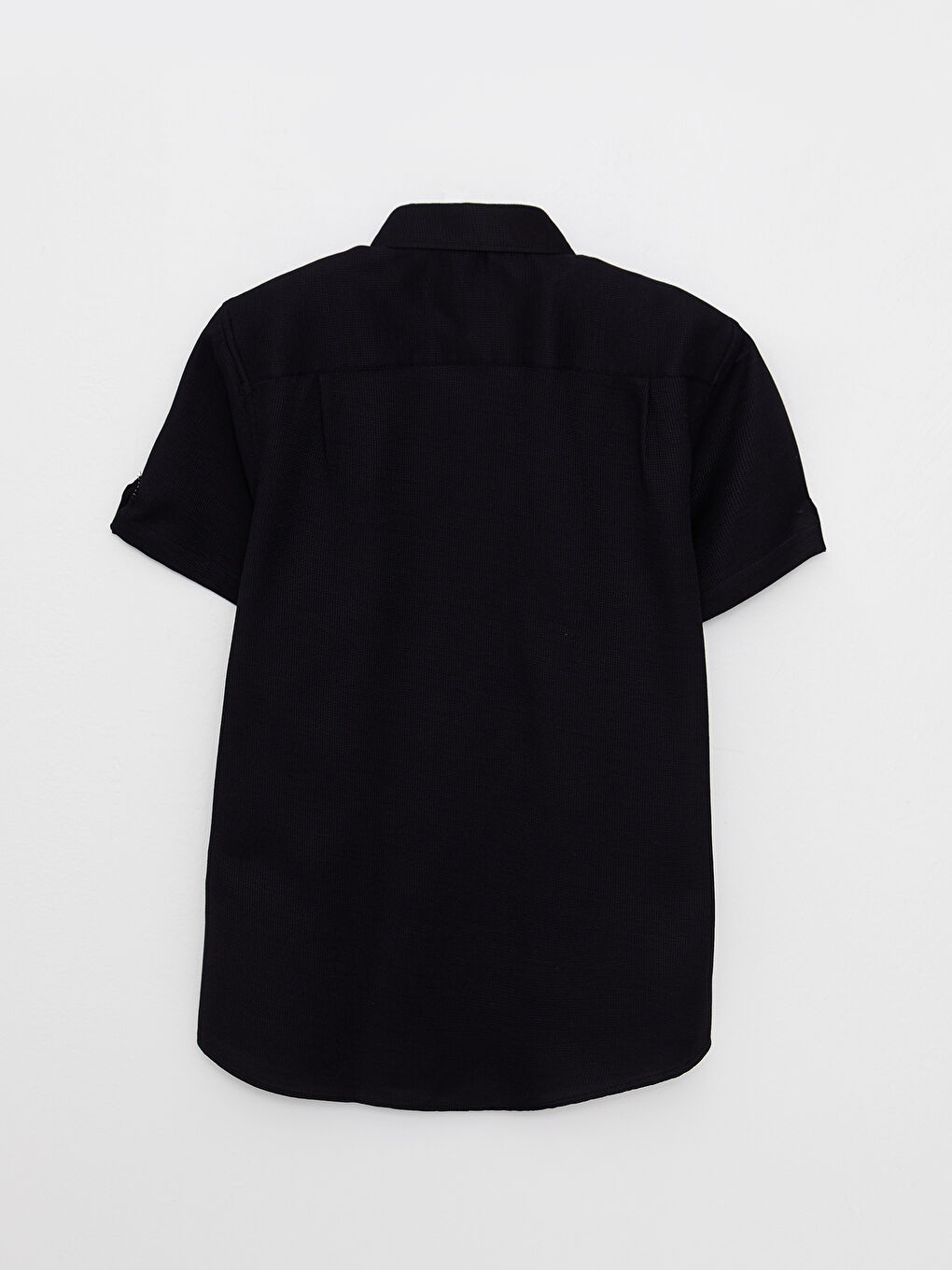 Siyah Regular Fit Kısa Kollu Erkek Gömlek-6