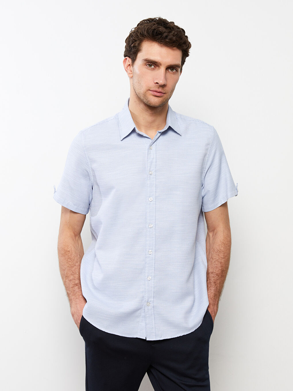 Mavi Regular Fit Kısa Kollu Erkek Gömlek-1