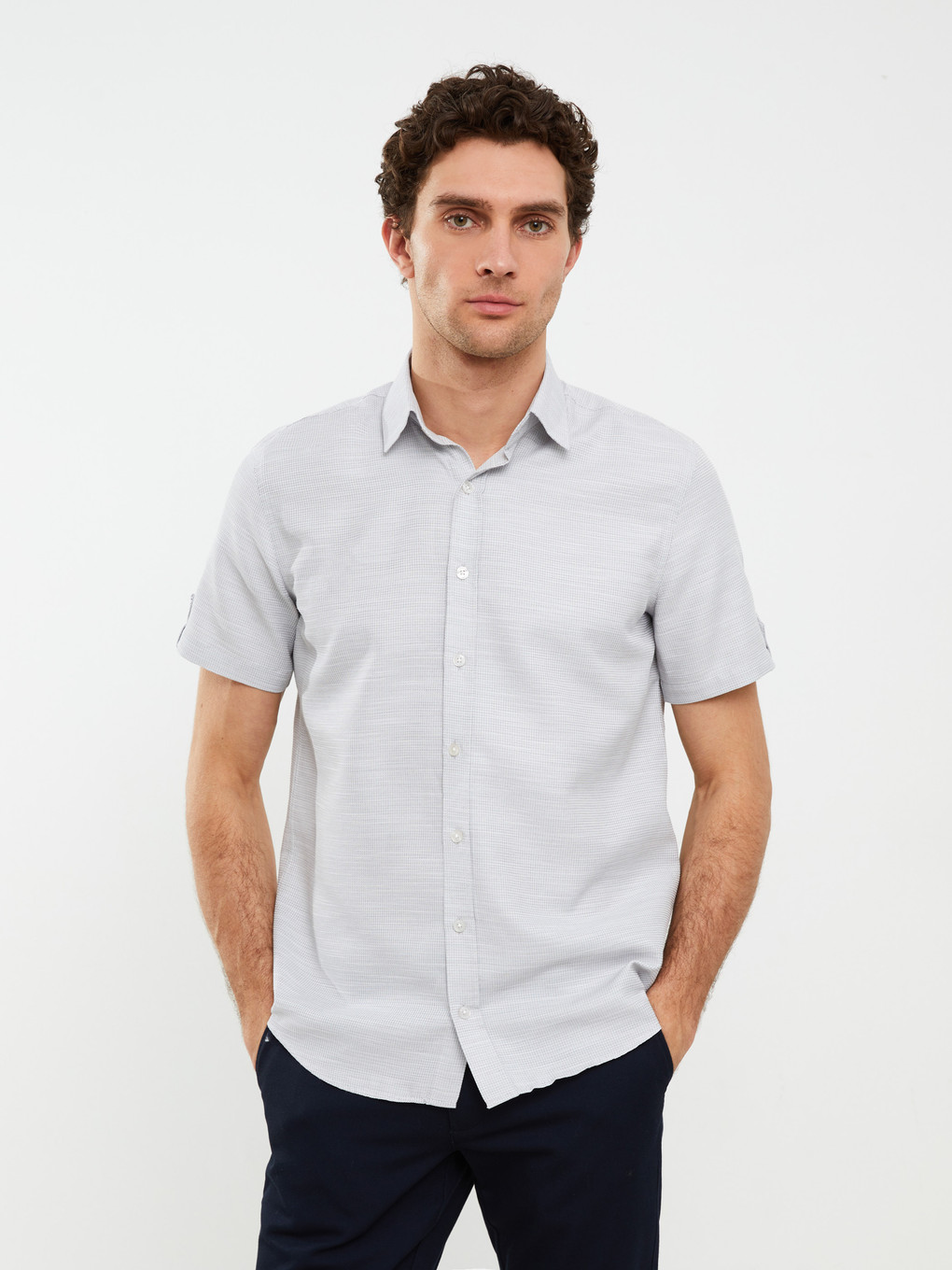Regular Fit Short Sleeve Men's Shirt-1